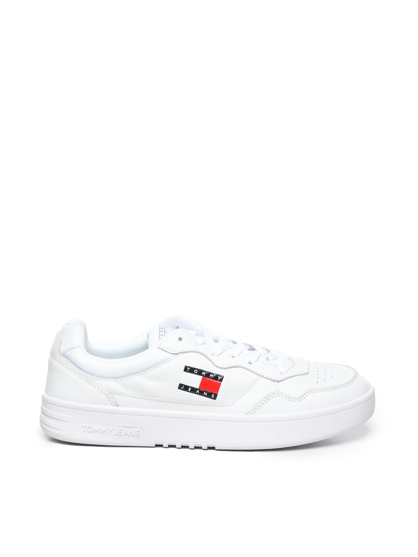 Sneakers in pelle con logo EM0EM01443 YBR TOMMY HILFIGER 