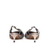 Pumps slingback in pelle metalizzata 774Z94HG PLOMO BIBI LOU 