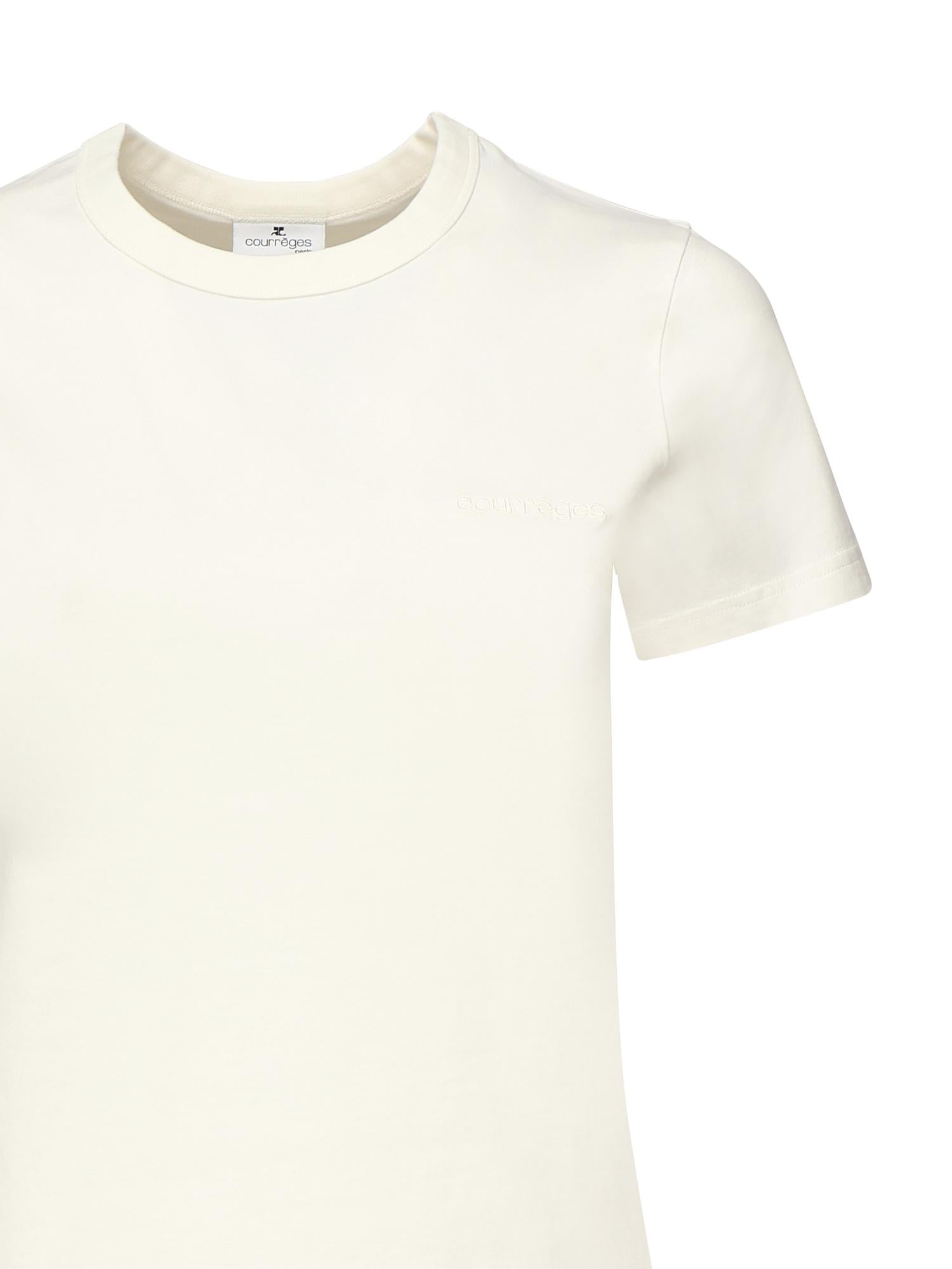 T-shirt con ricamo logo 325JTS217JS0233 0001 COURREGES 