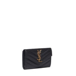 Portafogli envelope in grain de poudre 414404 BOW011000 SAINT LAURENT 