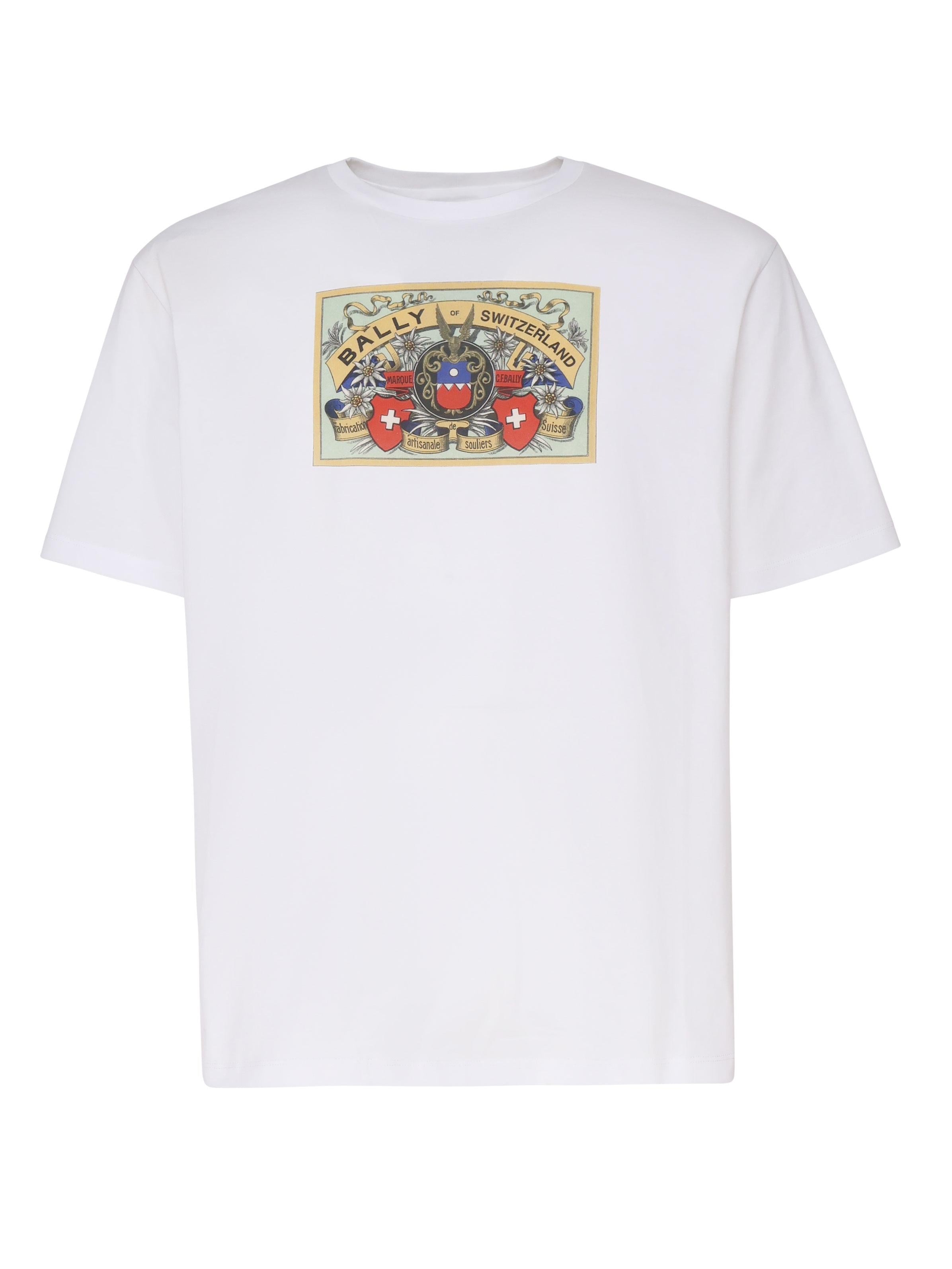 T-shirt in cotone con stampa frontale MJE067 CO018U001 BALLY 
