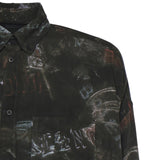 Camicia Cocoon Washed Crayon Allover in popeline di viscosa 857811 TTL781055 BALENCIAGA 