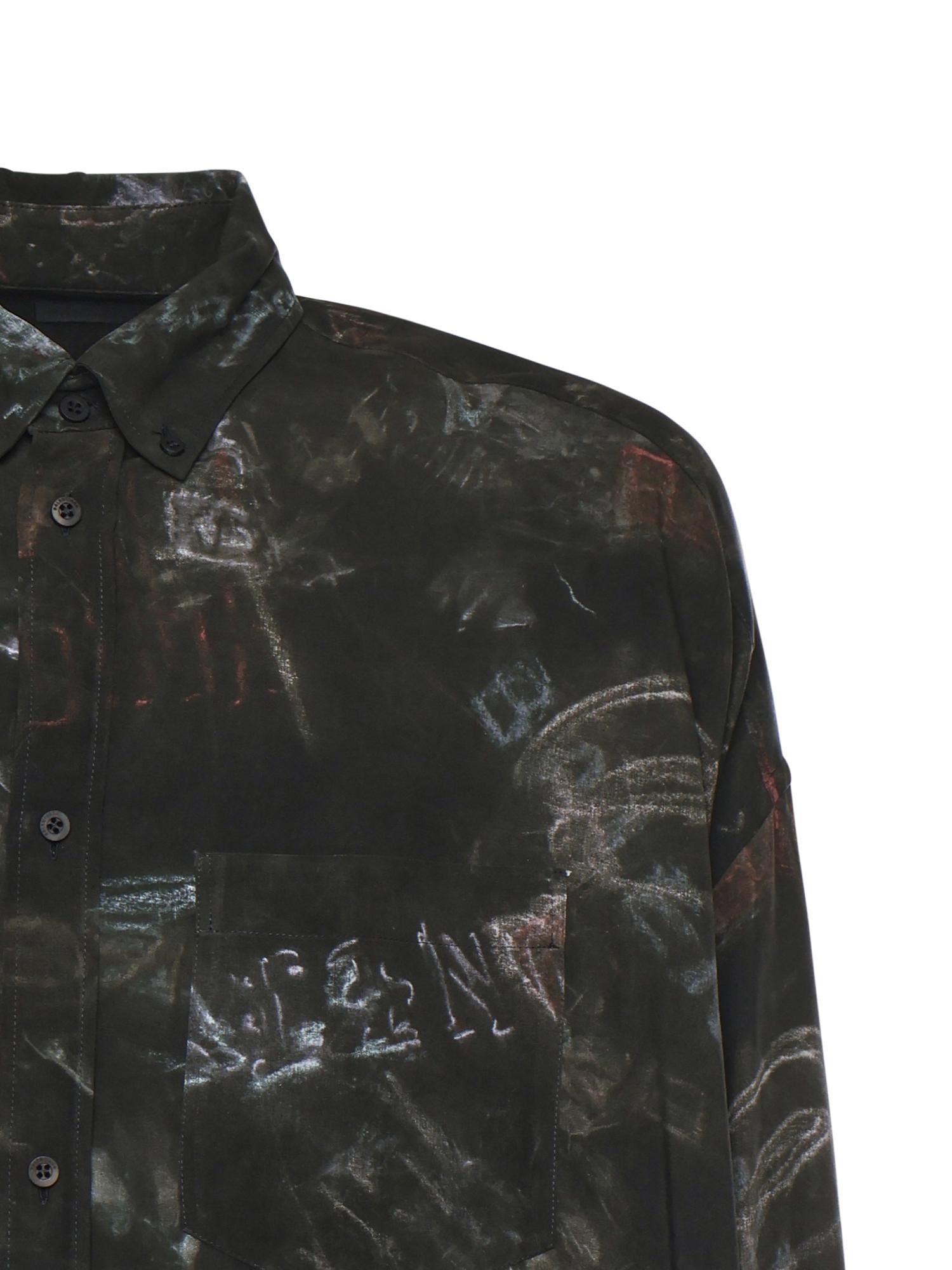 Camicia Cocoon Washed Crayon Allover in popeline di viscosa 857811 TTL781055 BALENCIAGA 