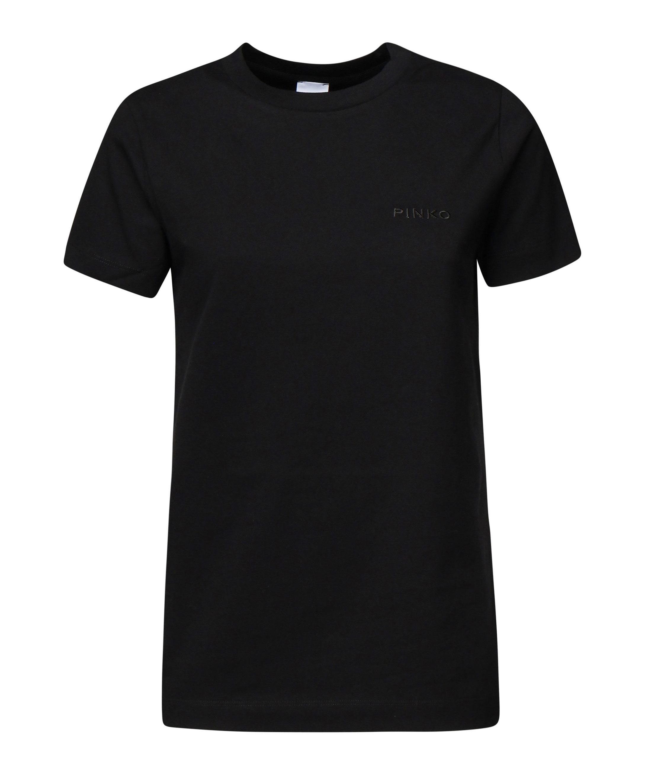 T-shirt mezze maniche ricamo logo 101752 A2HNZ99 PINKO 
