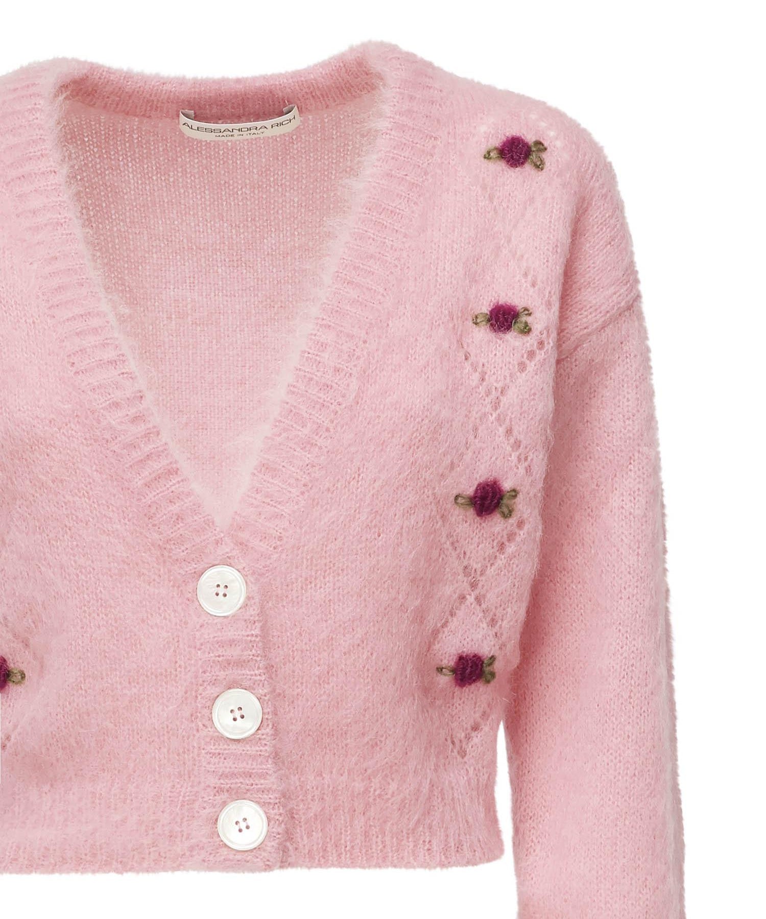 Cardigan cropped con ricami FABX4183K4603 9122 ALESSANDRA RICH 