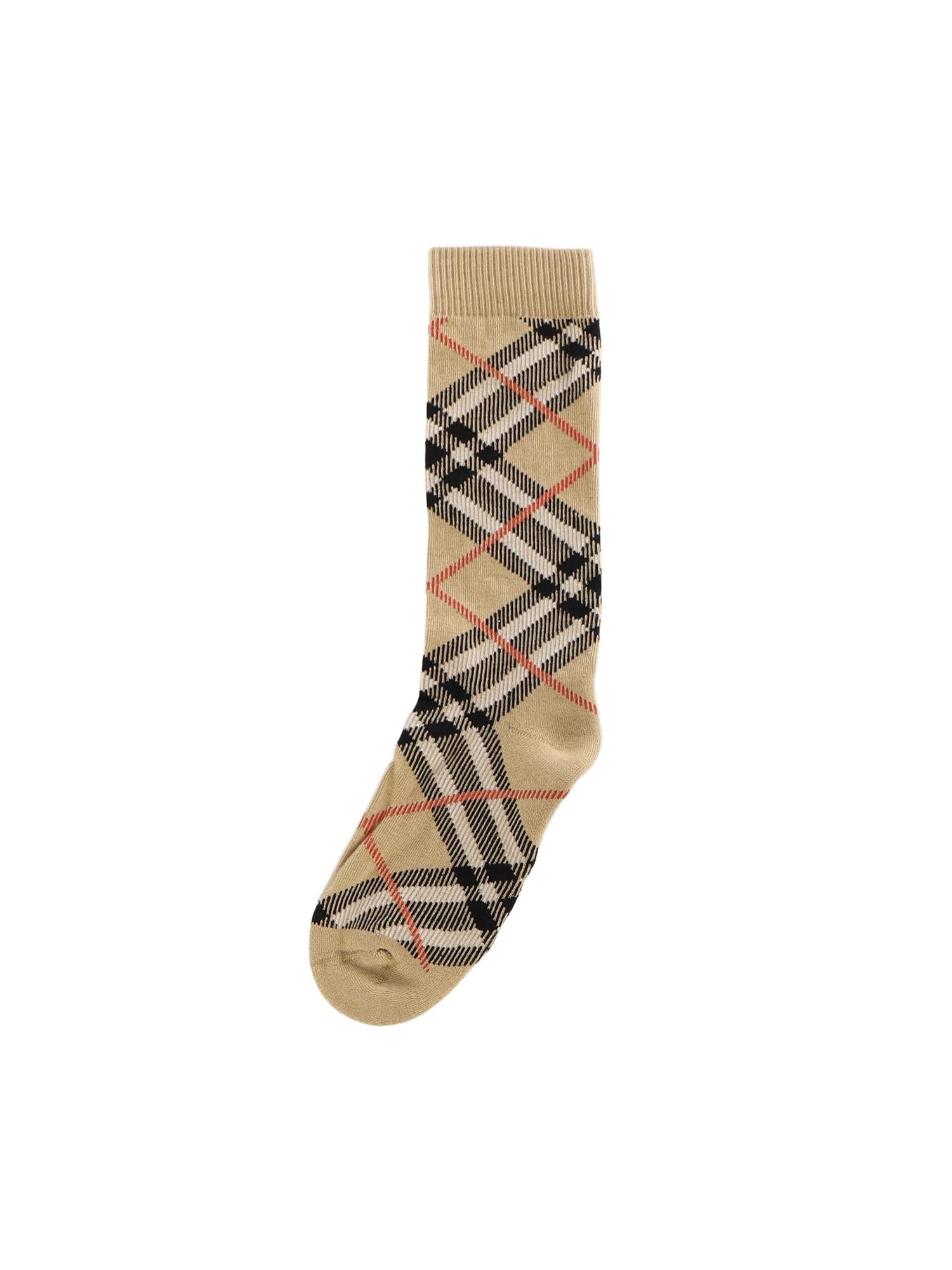 Calzini in misto cotone Check 8119722 B9368 BURBERRY 