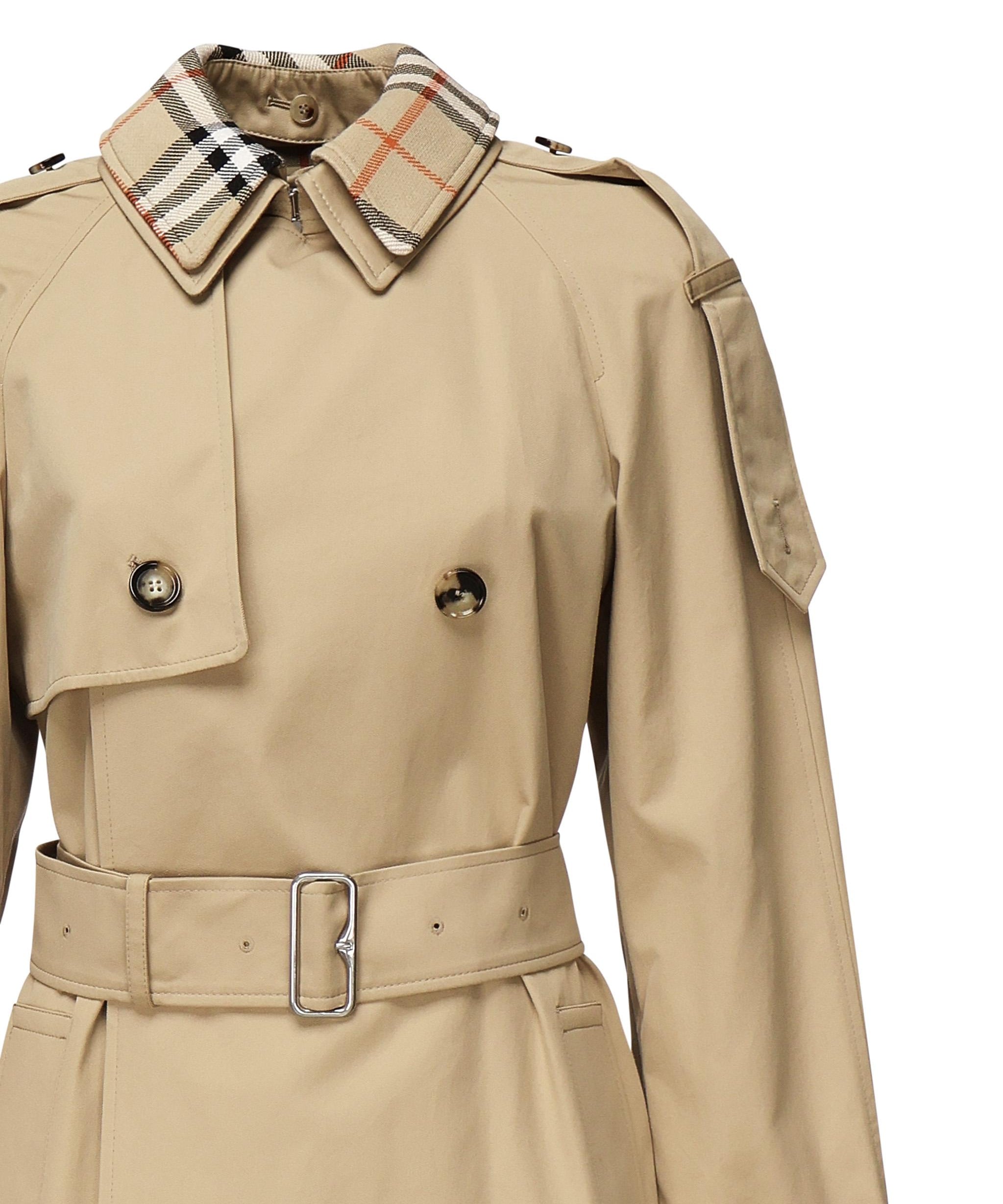 Trench corto con collo Check<BR/> 8094940 B8626 BURBERRY 