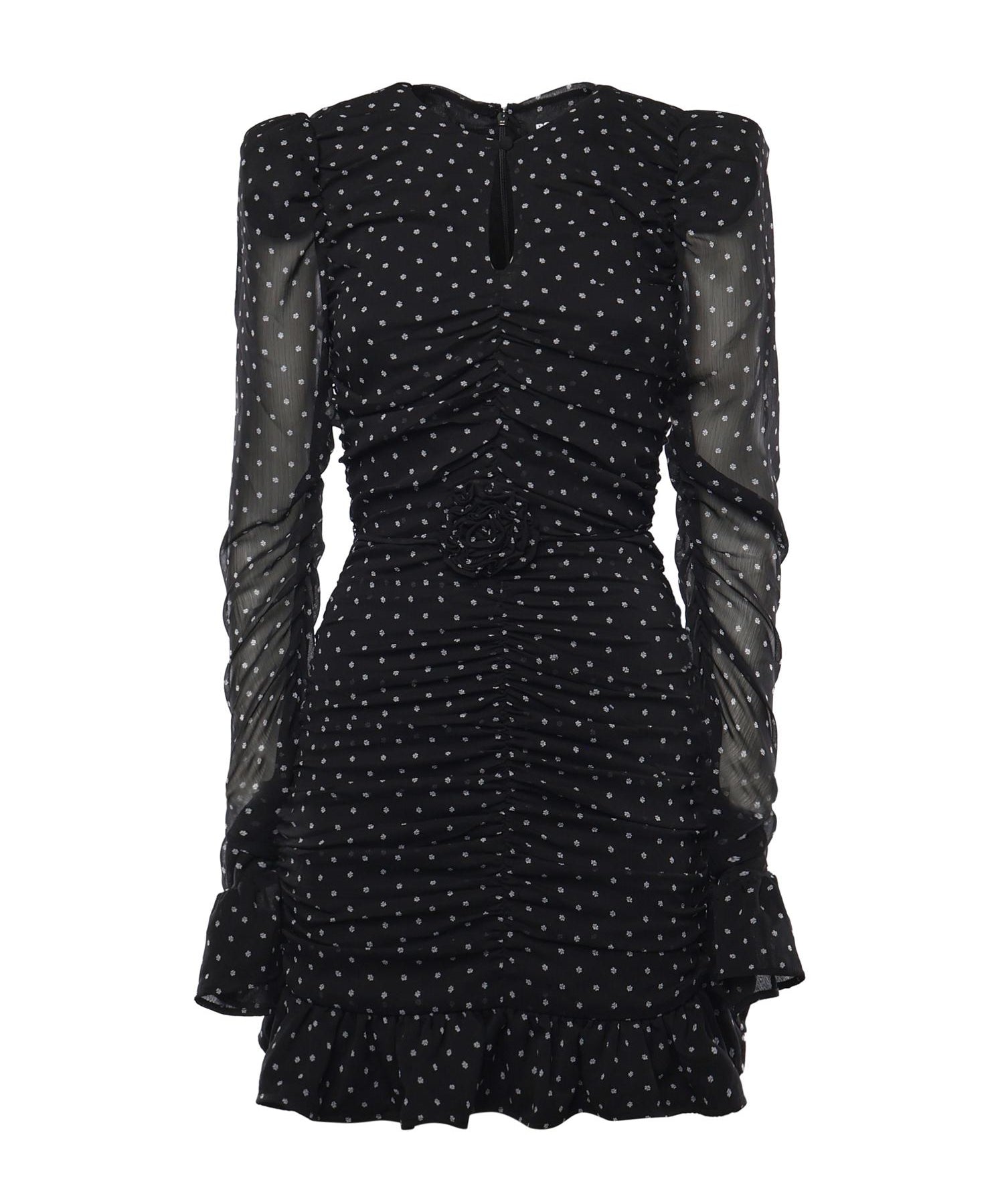 Abito in chiffon a pois 115224 000 ROTATE 