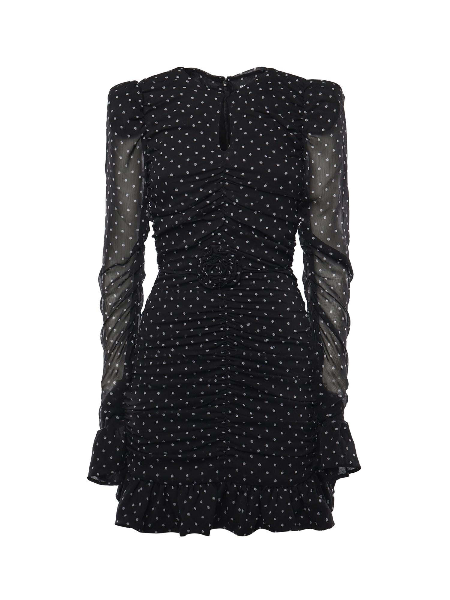 Abito in chiffon a pois 115224 000 ROTATE 