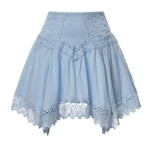 Minigonna Taléa in voile di cotone e pizzo 261400 BLUE CHARO RUIZ 
