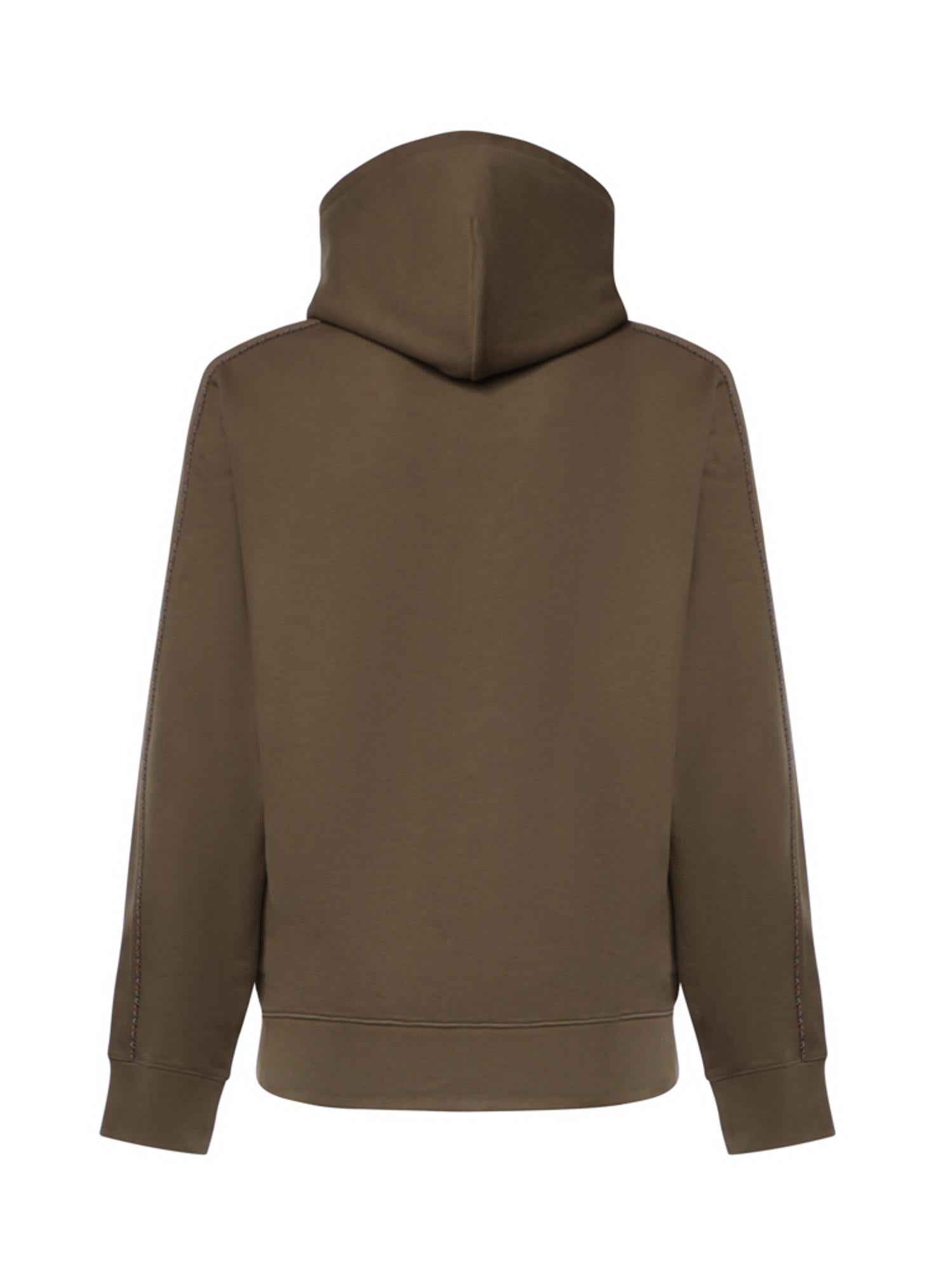 Felpa in cotone con profili Check e cappuccio 8127603 C5319 BURBERRY 