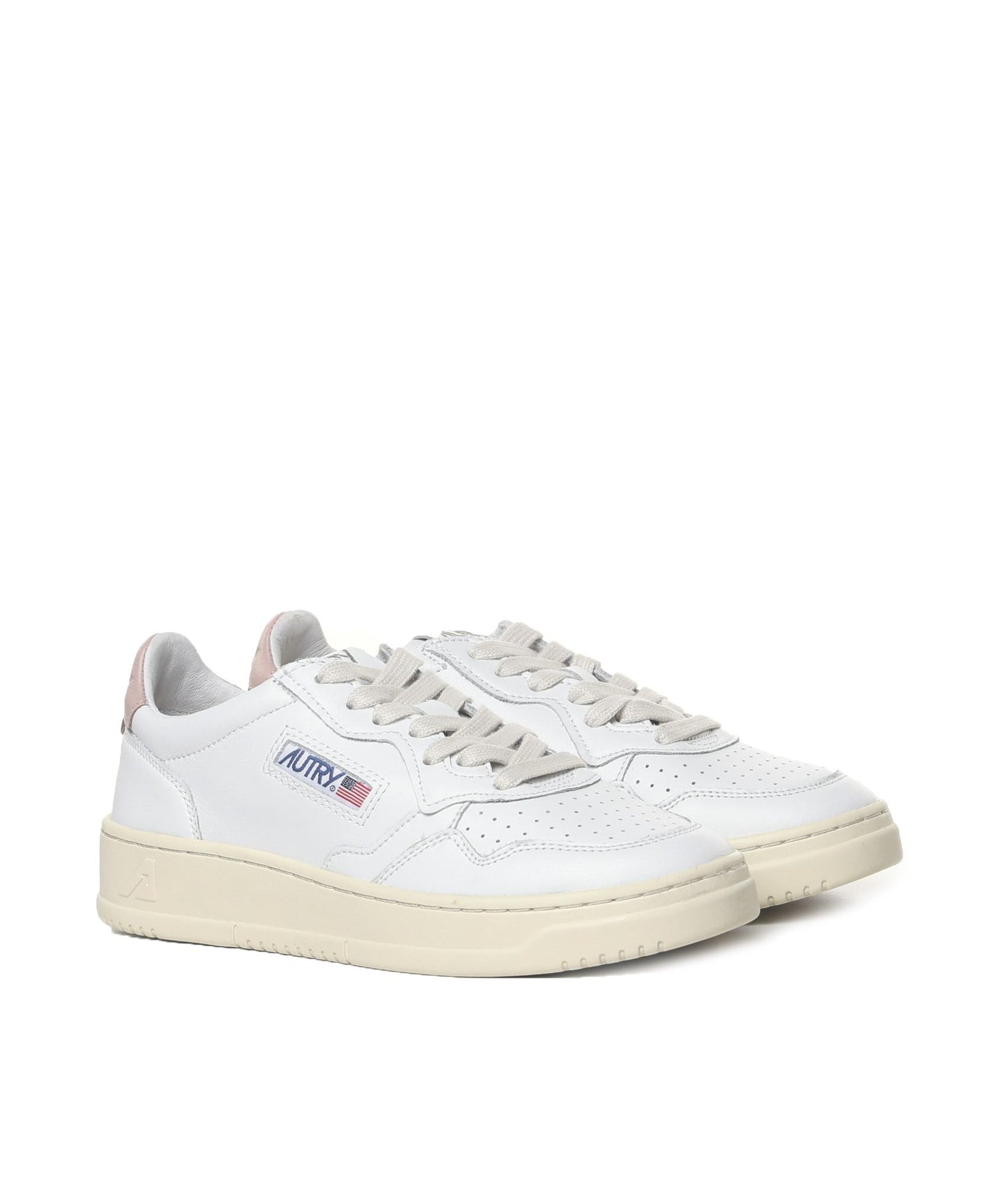 Sneakers in pelle con talloncino a contrasto effetto metallizzato AULW LL16 AUTRY 