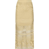 Gonna lunga effetto crochet fantasia 104732 A2FFC43 PINKO 