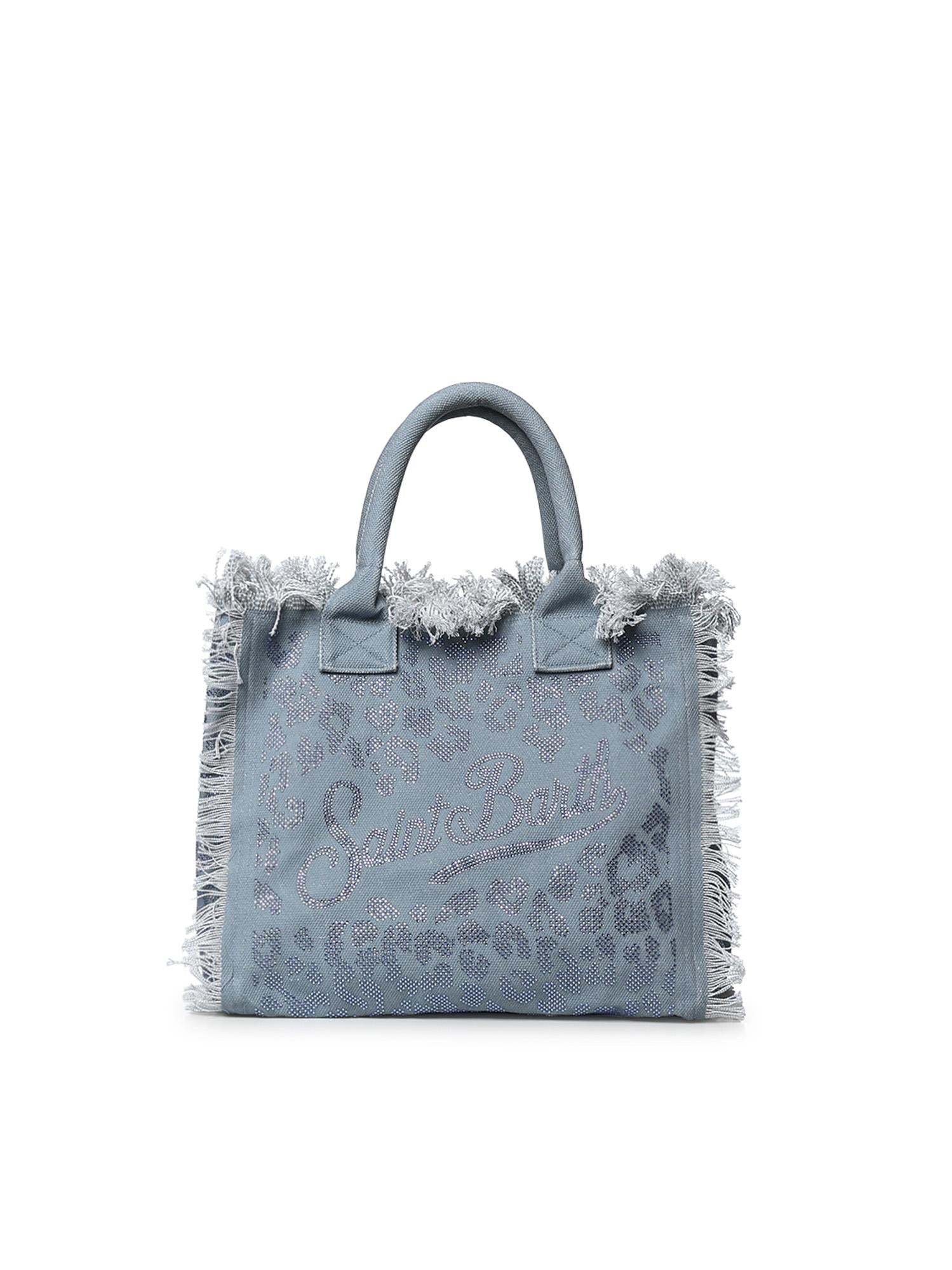 Borsa Vanity in canvas animalier con strass VANI001 08747L MC2 SAINT BARTH 