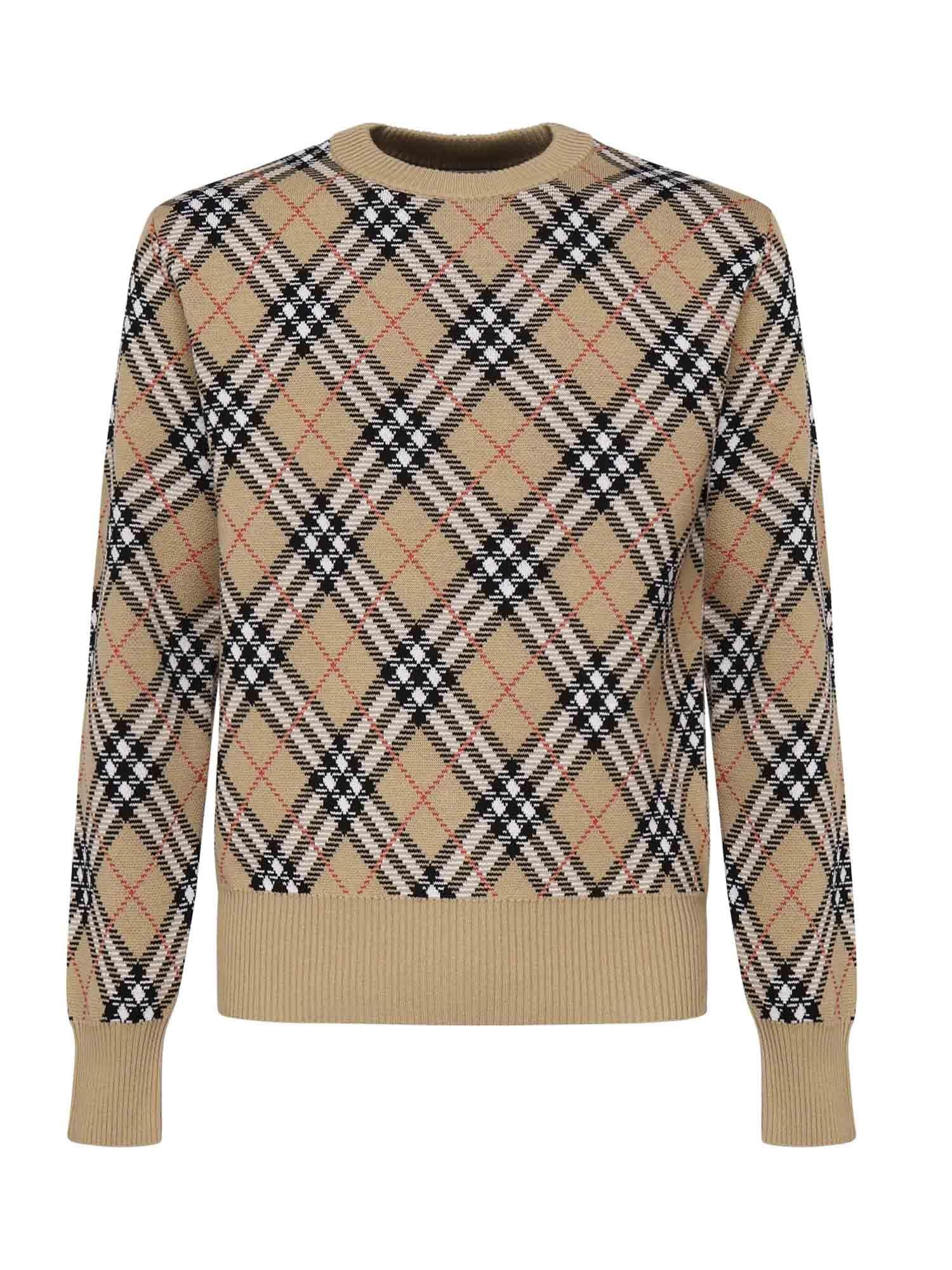 Maglia in misto lana e mohair Check 8111379 B9368 BURBERRY 