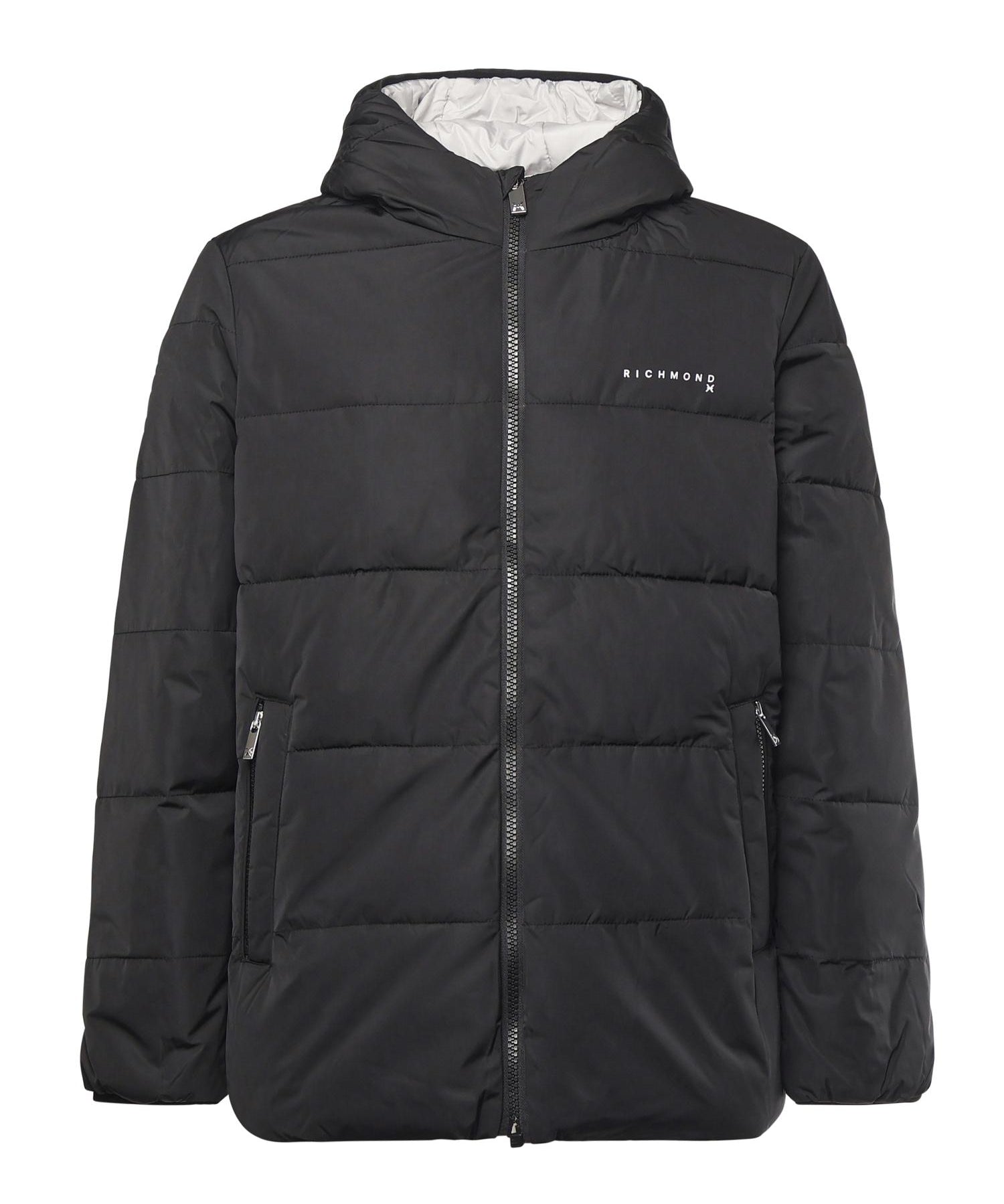 Piumino reversibile con cappuccio e logo UMA25151PI BLACK RICHMOND X 