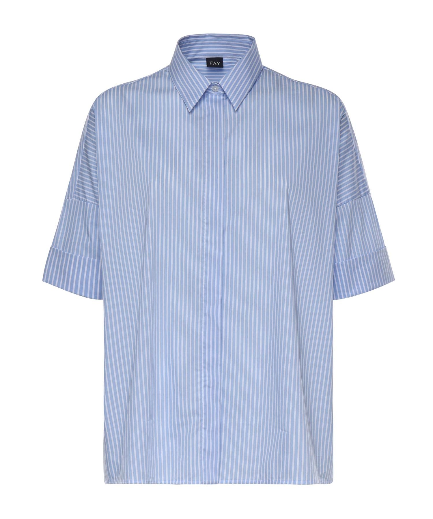 Camicia in popeline stretch NCWA552552SZCM U006 FAY 