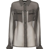 Camicia in chiffon trasparente 788262 Y065W3261 SAINT LAURENT 