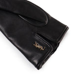 Guanti corti Cassandre in pelle di agnello e cashmere 7603413 YO6801080 SAINT LAURENT 