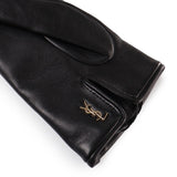 Guanti corti Cassandre in pelle di agnello e cashmere 7603413 YO6801080 SAINT LAURENT 
