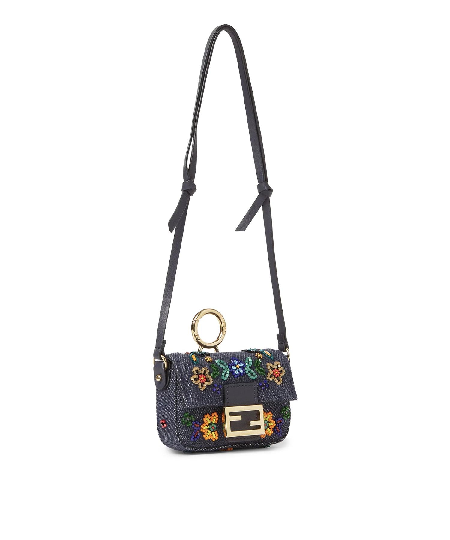Charm Nano Baguette in denim con applicazioni 7AS499 AWVOF0B3Y FENDI 