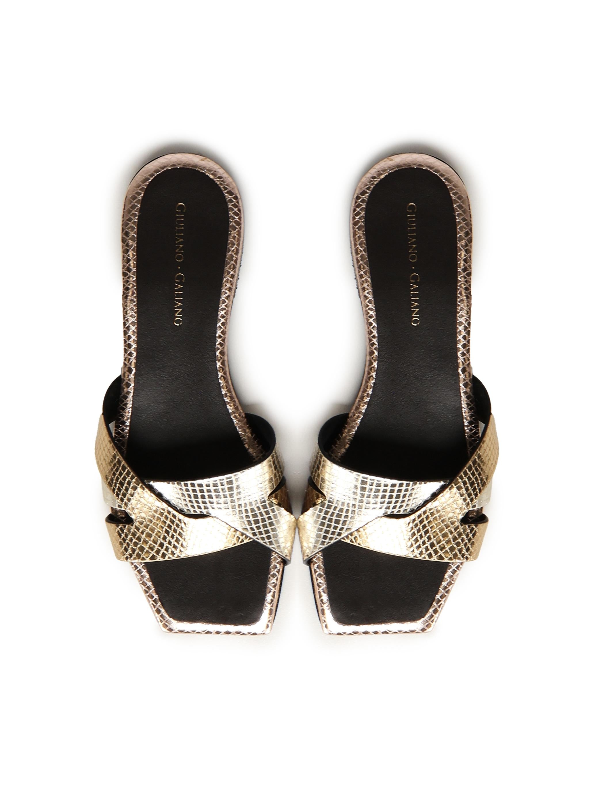 Sandali piatti Miryam<BR/> MIRYAM PLATINO GIULIANO GALIANO 