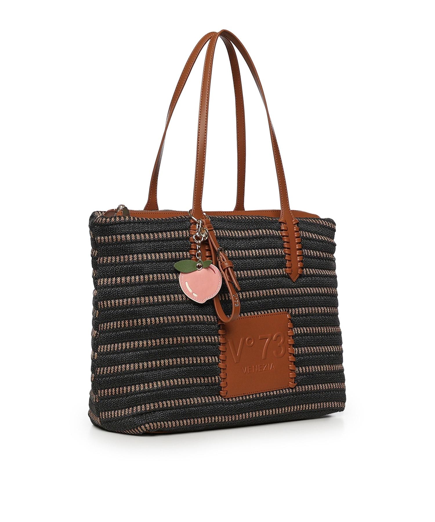 Borsa shopping Cassie con logo 73BS9M801 CASSIENERO/CUOIO V° 73 
