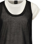 T-shirt con maniche asimmetriche e canotta abbinata 105152 A2LSZZ2 PINKO 