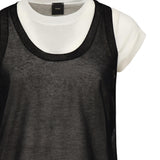 T-shirt con maniche asimmetriche e canotta abbinata 105152 A2LSZZ2 PINKO 