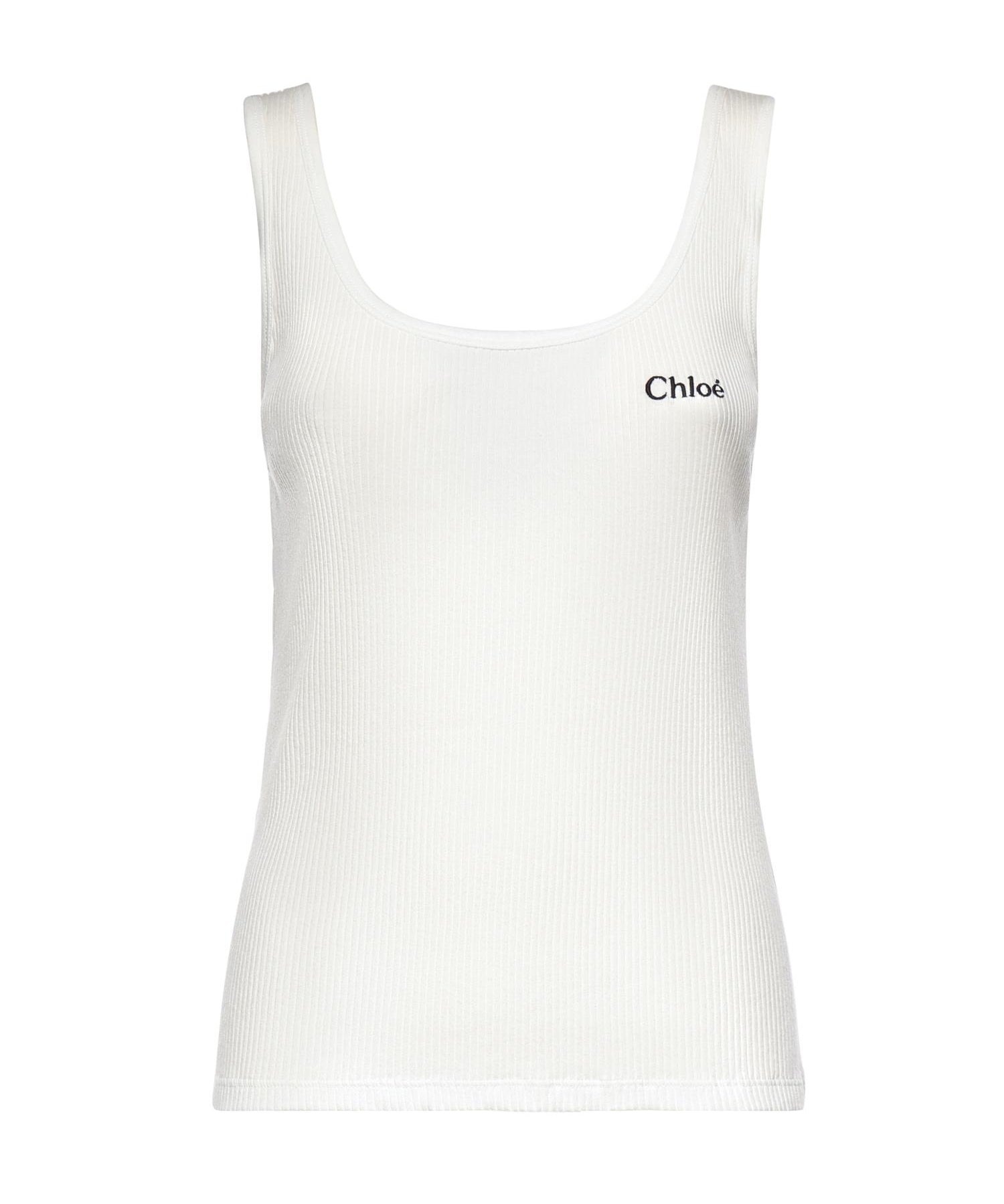 Tank top con logo in jersey CH25SJH12180 101 CHLOÉ 