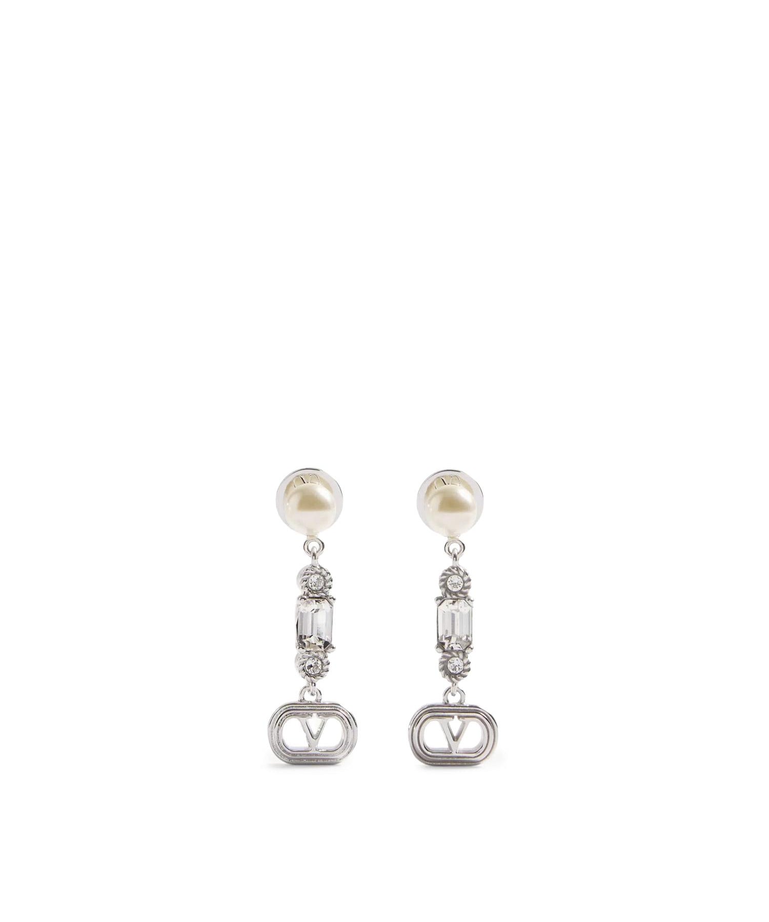 Orecchini Ovalette in metallo, perle e cristalli Swarovski® 7W2J0AI8 WKDDFF VALENTINO GARAVANI 