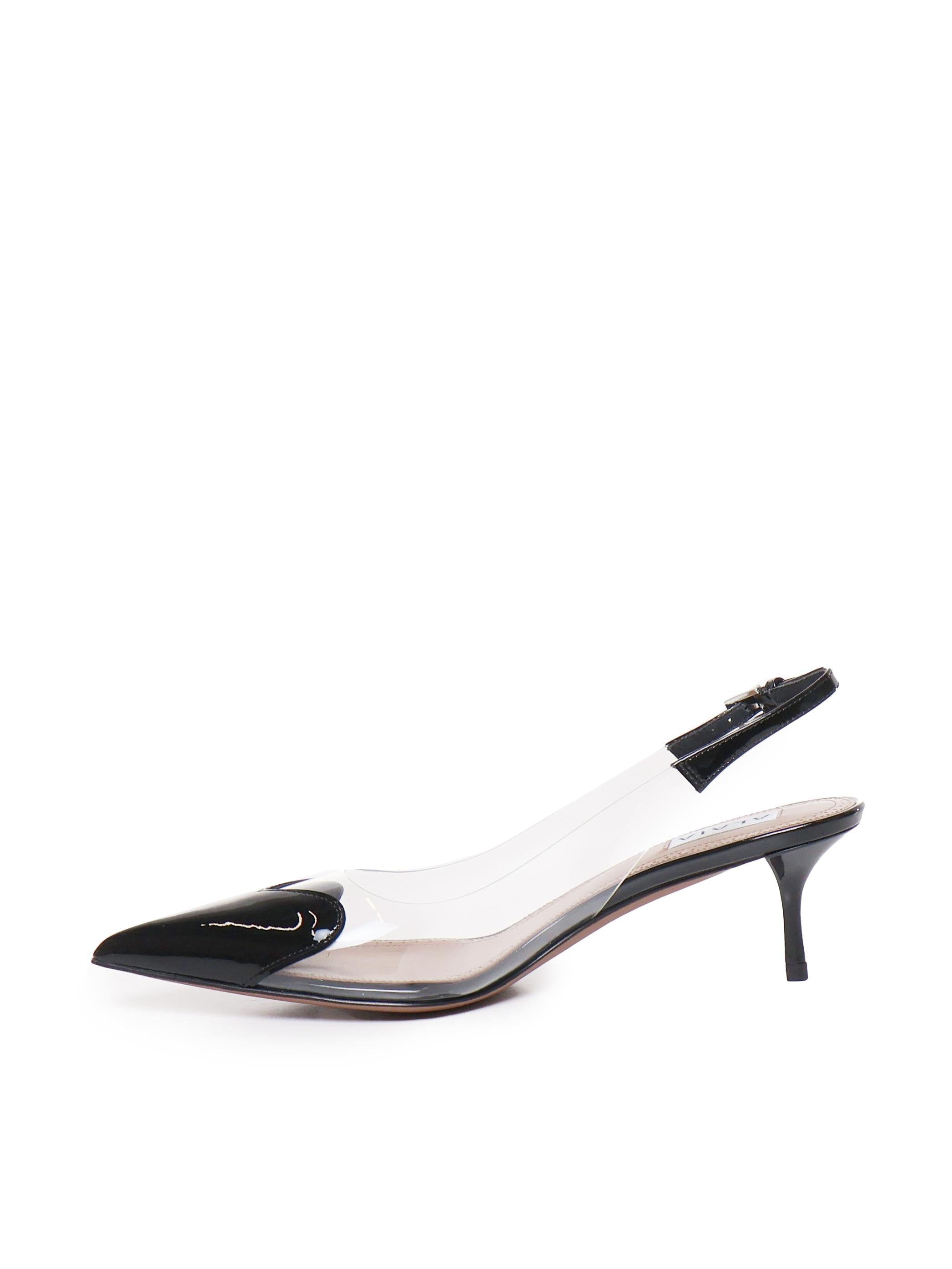 Slingback Le Cœur in pelle di agnello verniciata AA3E057CK150 999 ALAIA 