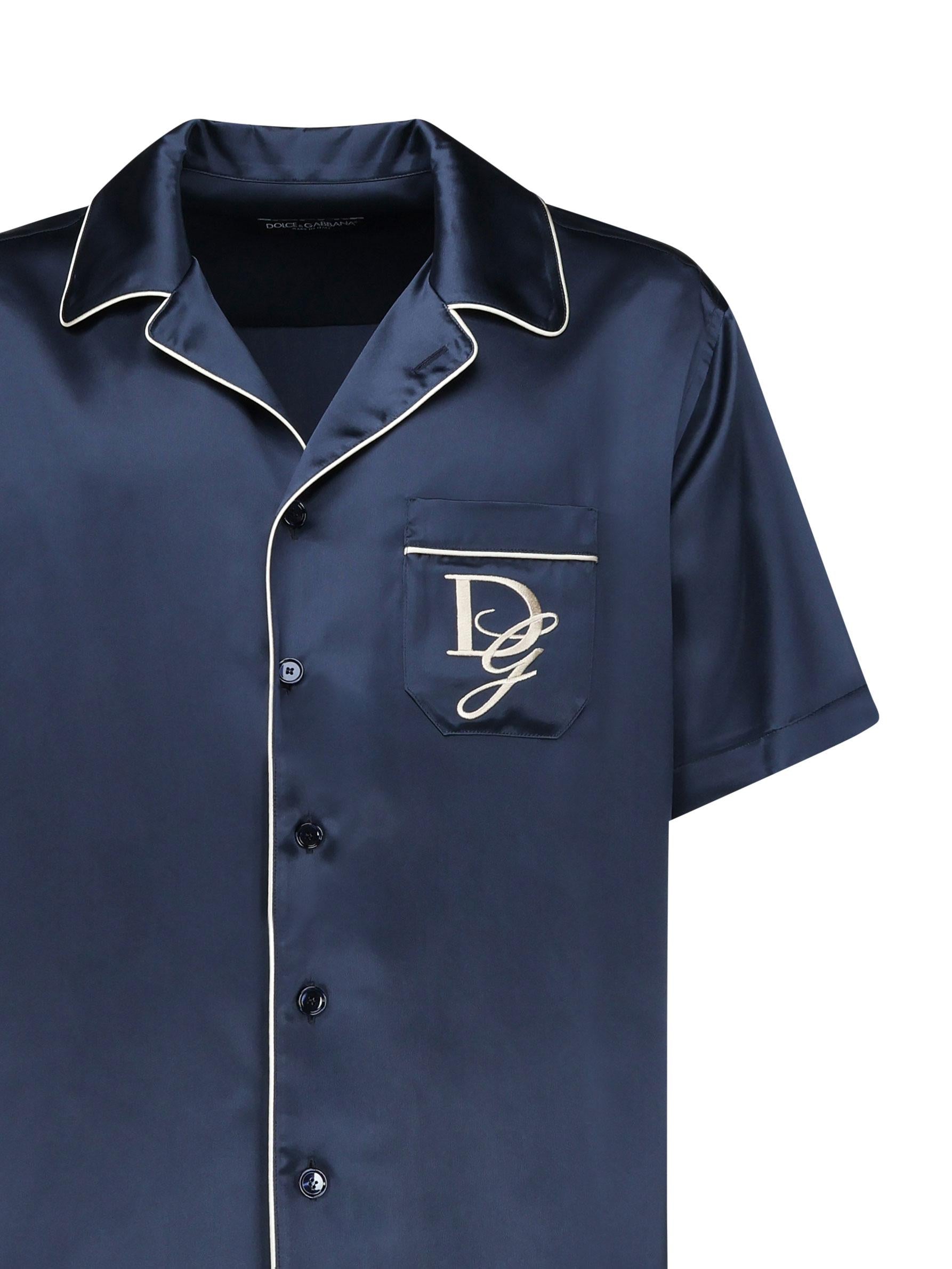 Camicia con ricamo logo G5LH3Z FU1AUB6712 DOLCE & GABBANA 