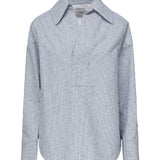 Camicia a righe in cotone e lino 819968 V5CW04028 BOTTEGA VENETA 