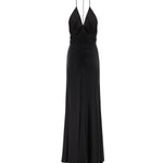 Abito lungo in jersey arricciato SS26161X BL SELF-PORTRAIT 