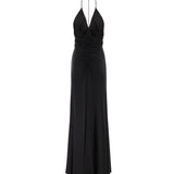 Abito lungo in jersey arricciato SS26161X BL SELF-PORTRAIT 