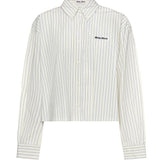 Camicia a righe con logo MK1659 180UF0061 MIU MIU 