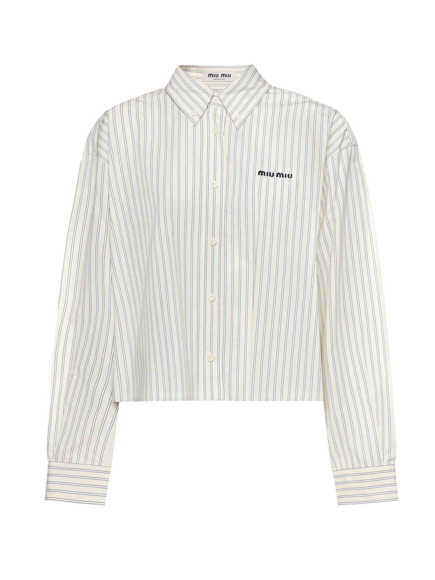 Camicia a righe con logo MK1659 180UF0061 MIU MIU 