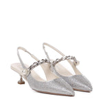 Slingback in misto seta con applicazioni 5I055E 2AWLF0164 MIU MIU 