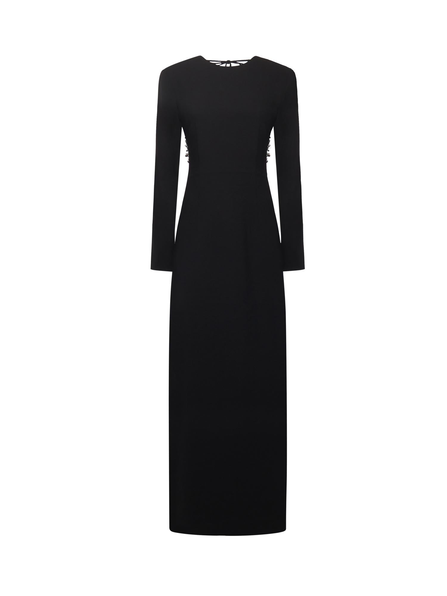 Abito lungo in crêpe con paillettes 114969 100 ROTATE 