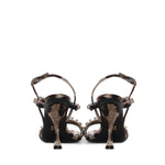 Sandali in raso stampa Leo con strass CR1930 A0079HY13M DOLCE & GABBANA 