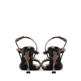 Sandali in raso stampa Leo con strass CR1930 A0079HY13M DOLCE & GABBANA 