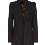 Giacca Turlington monopetto in gessato di lana F29WZT FRBC2S8053 DOLCE & GABBANA 