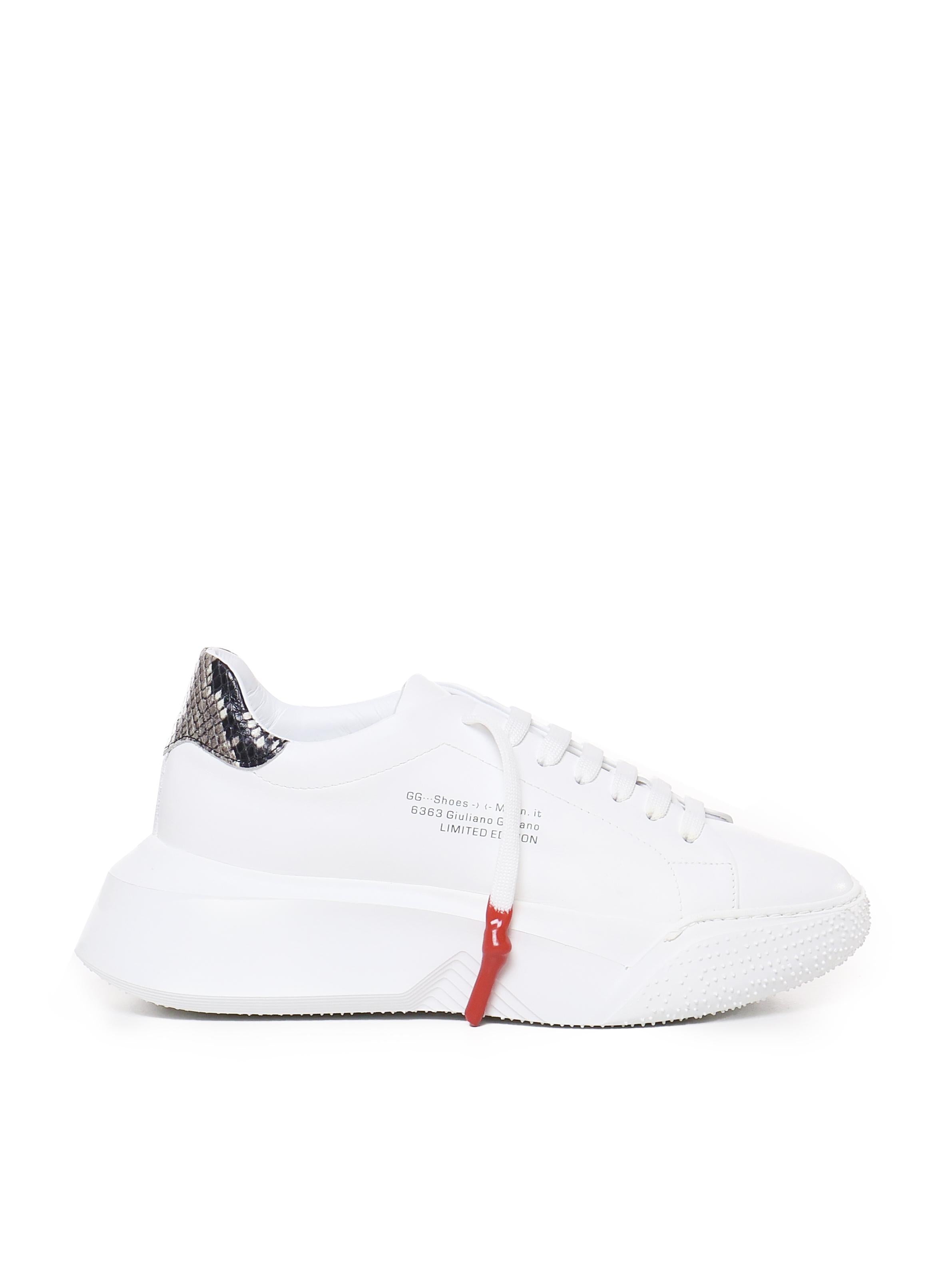 Sneakers Nemesis in nappa con lacci cerati NEMESIS2 PYTHONWHITE GIULIANO GALIANO 