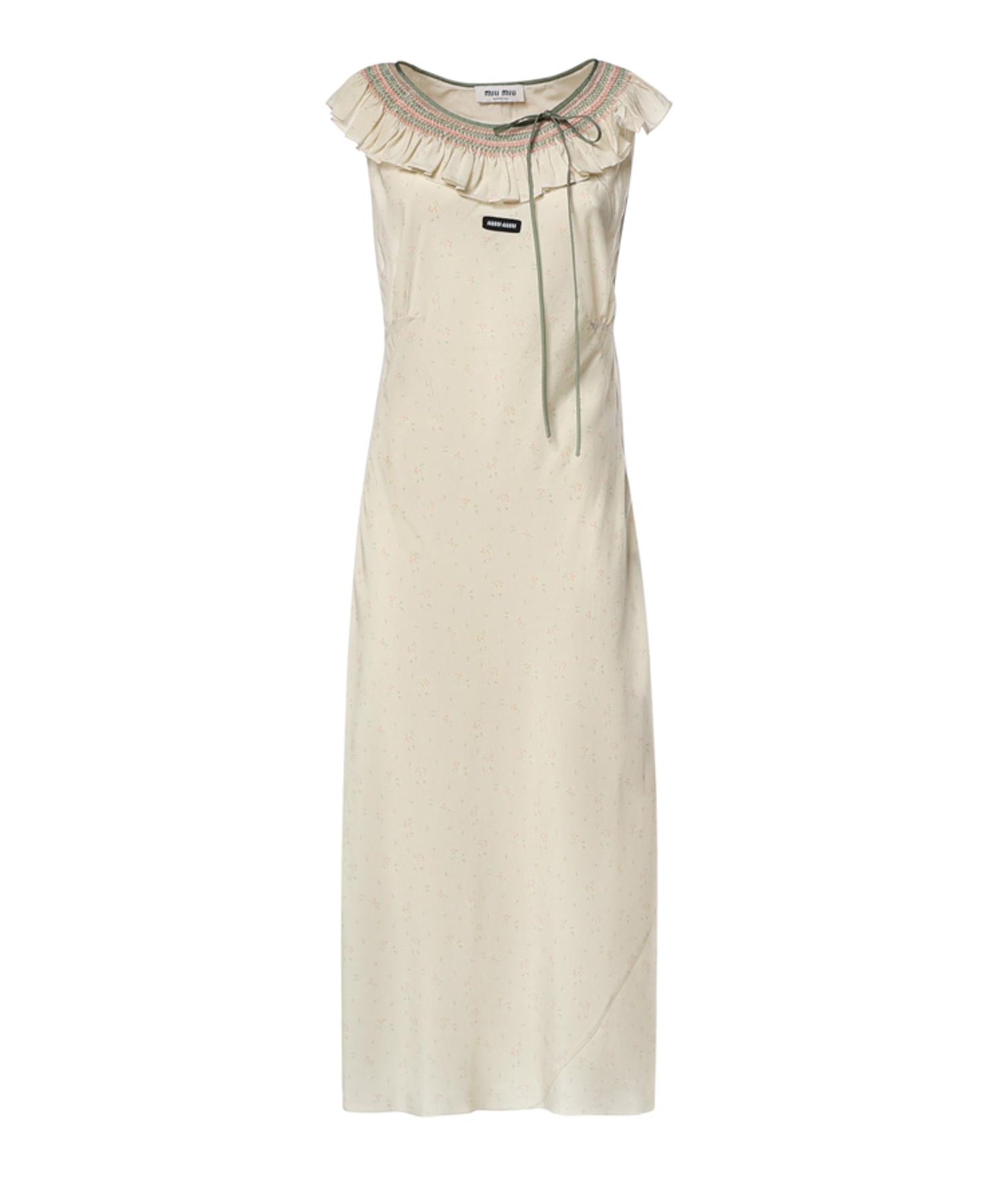 Abito in crêpe marocain con ricami MF6433 19UVF0N6K MIU MIU 