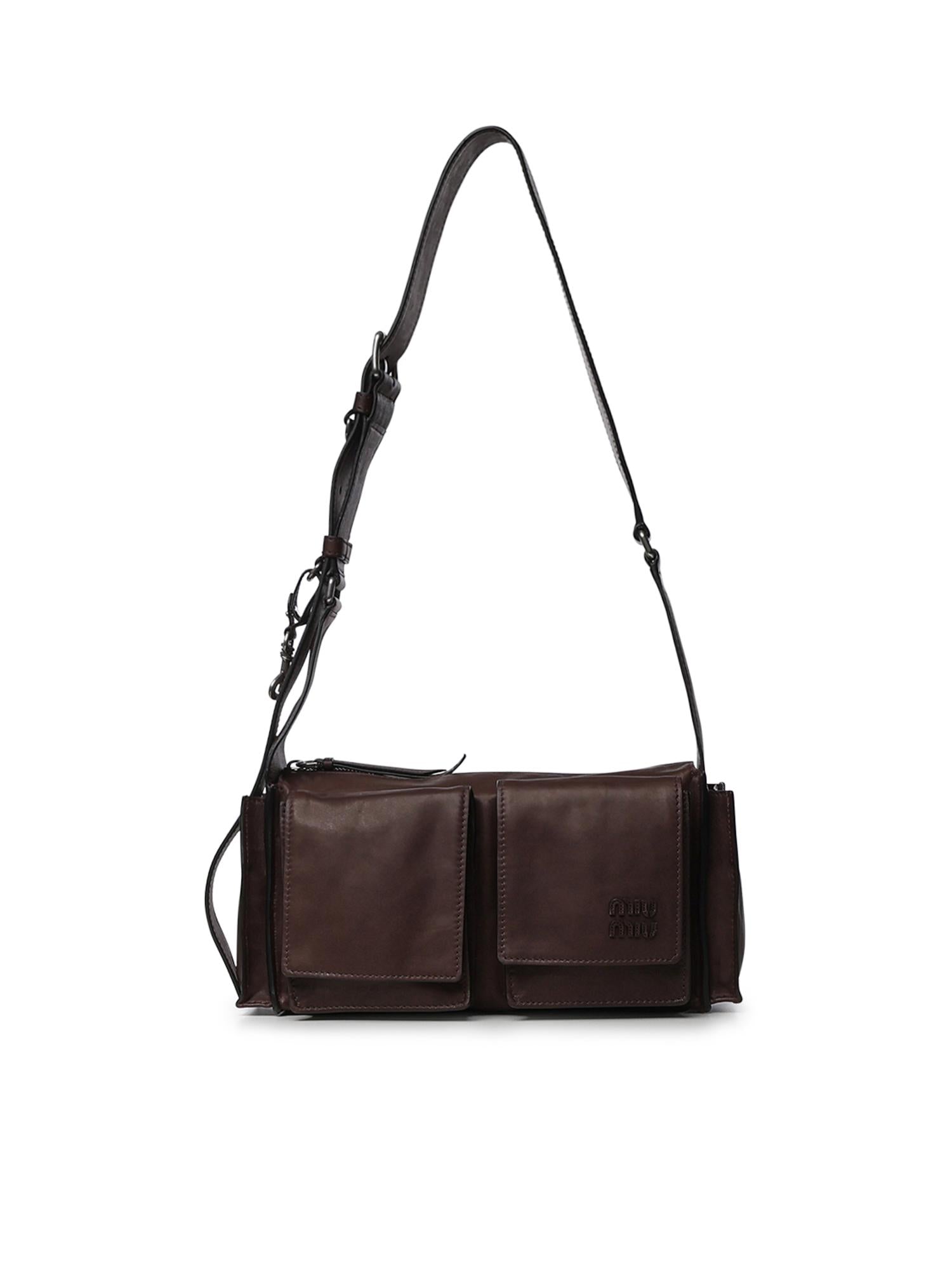 Borsa a tracolla Utilitaire in nappa 5BC205 2G7QF0038 MIU MIU 