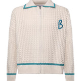 Giacca in maglia con zip KN014 BEI BONSAI 