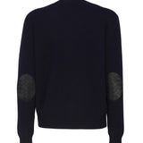 Maglia in cashmere con toppe in pelle intrecciata 772376 V2MM04121 BOTTEGA VENETA 