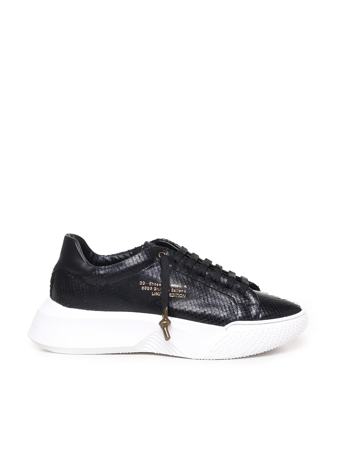 Sneakers Nemesis in nappa con stampa pitone NEMESIS2 PYTHONBLACK GIULIANO GALIANO 