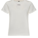 T-shirt con logo lettering 100373 A34FZ05 PINKO 